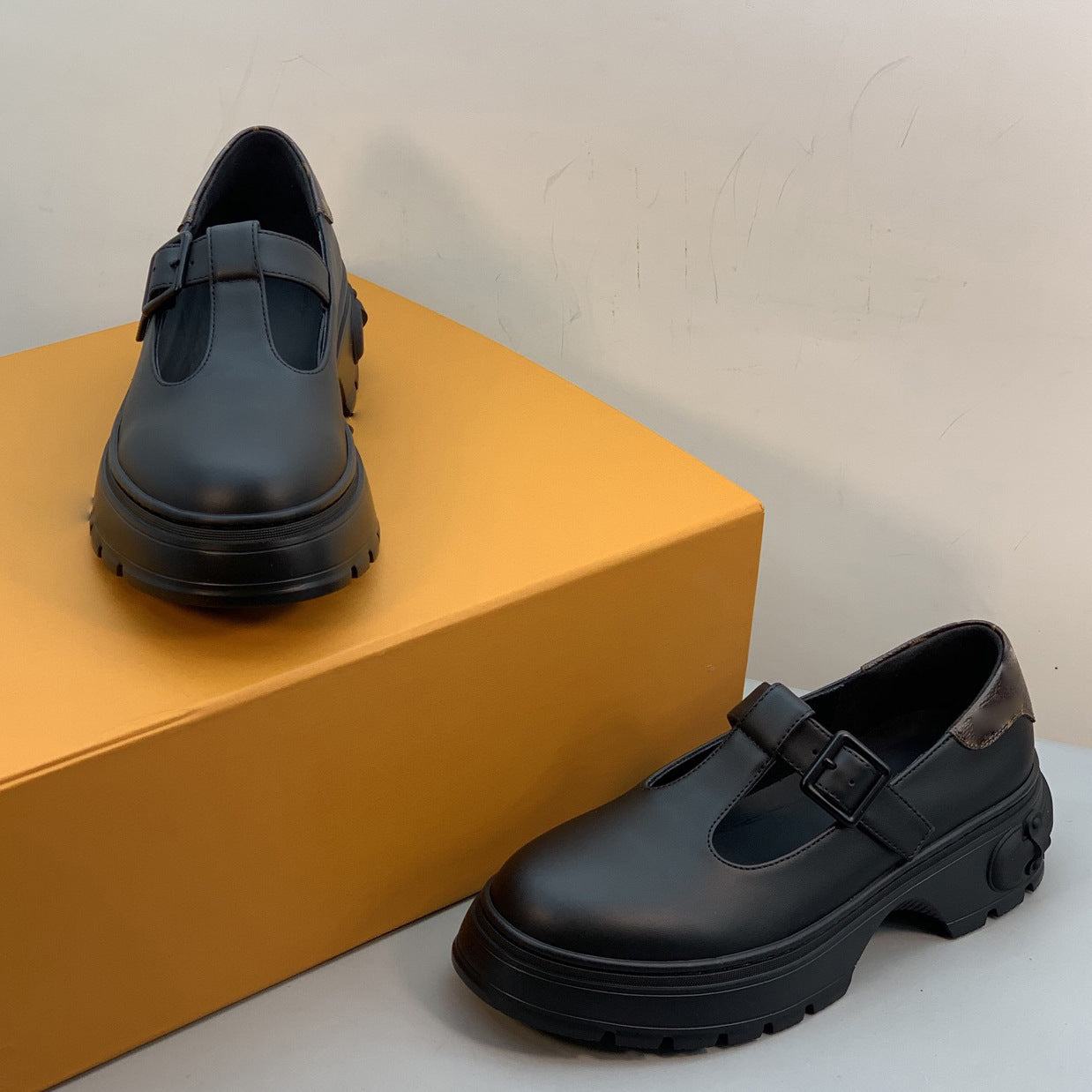 Women's Jane British Style Spring Calf Skin Platform Women's Fashion Shoes