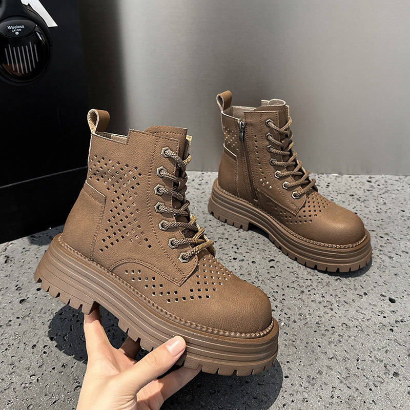 Women's Hollow Martin Genuine Hole Retro Style Boots