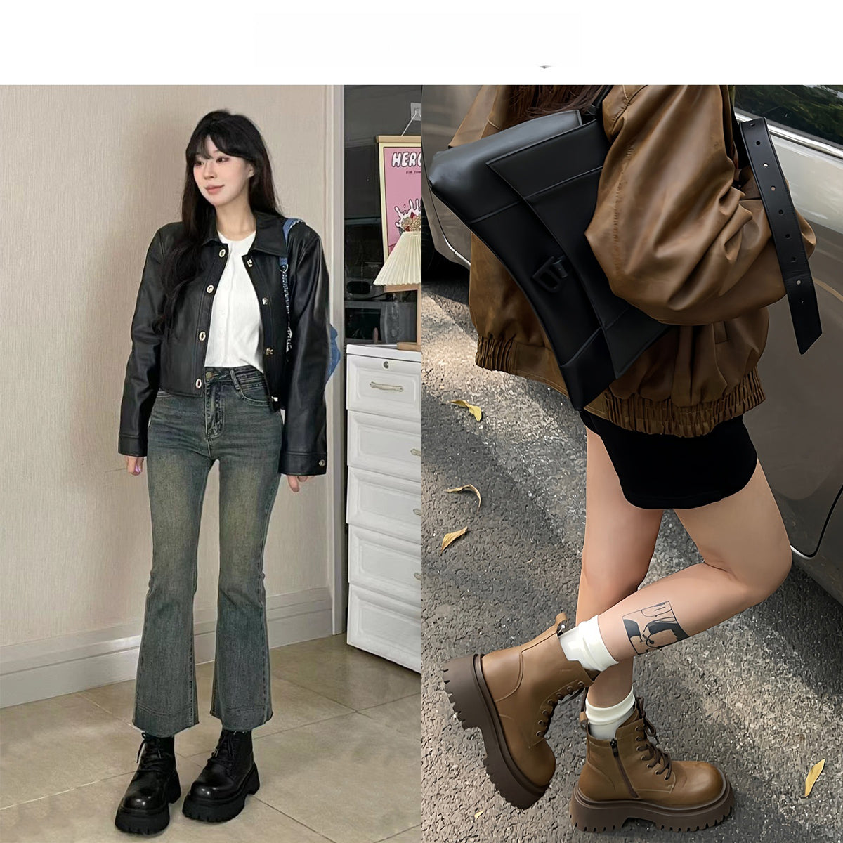 Women's Quality Soft Platform Martin British Style Single Boots