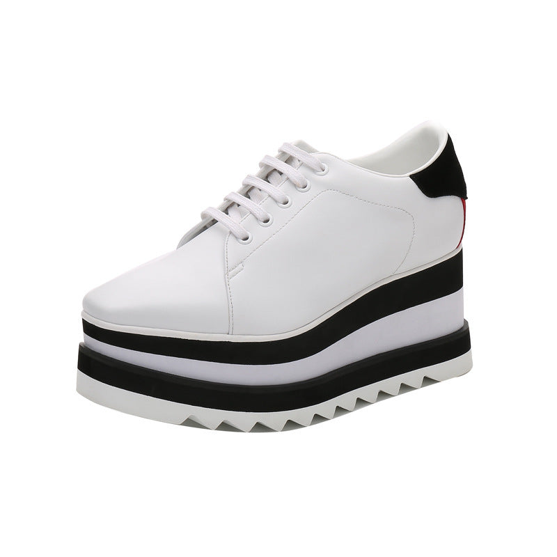 Women's Style Thick Bottom Muffin Square Toe Wedge Women's Casual Shoes