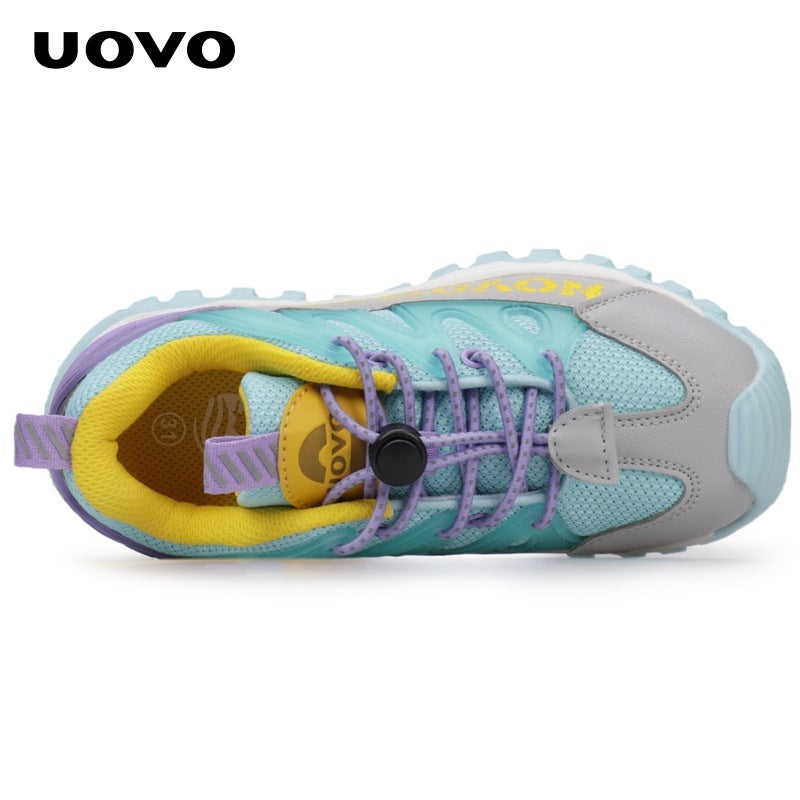 Children's Waterproof Breathable Soft Sole Convenient Elastic Buckle Children's Sports Shoes