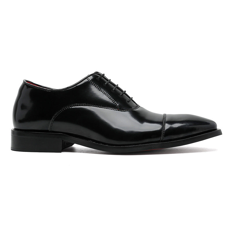 Men's Red Bottom Commuter Wedding Derby Leisure Black Patent Men's Casual Leather Shoes