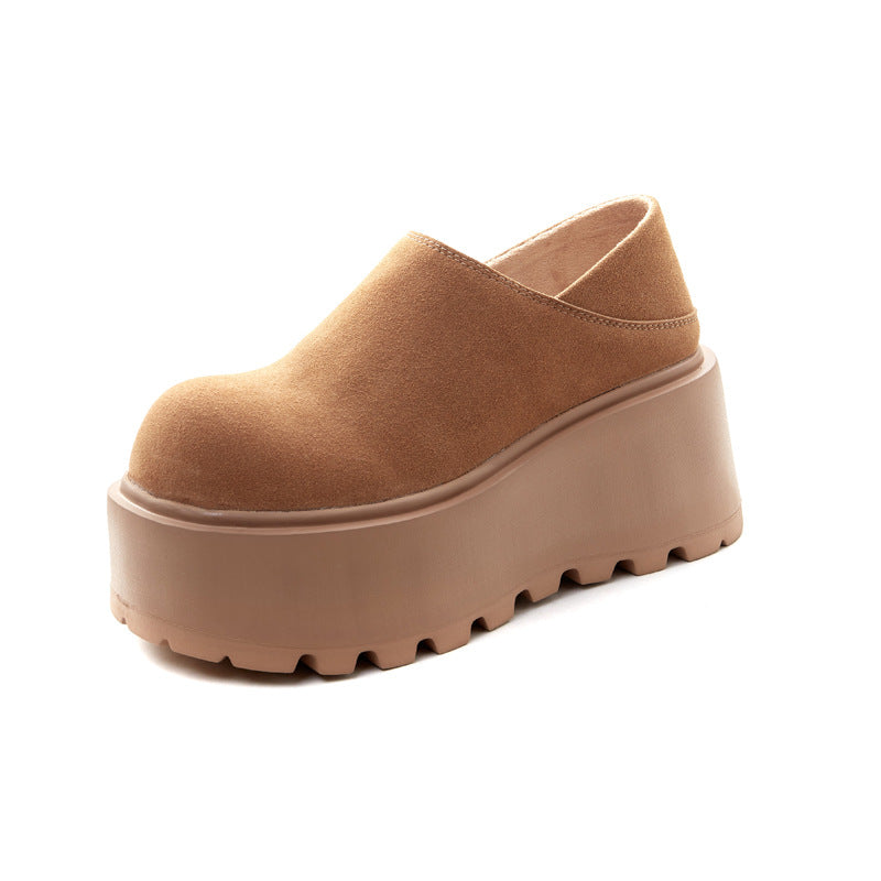 Big Head Thick Bottom Fleece-lined Height Increasing Full Sneakers