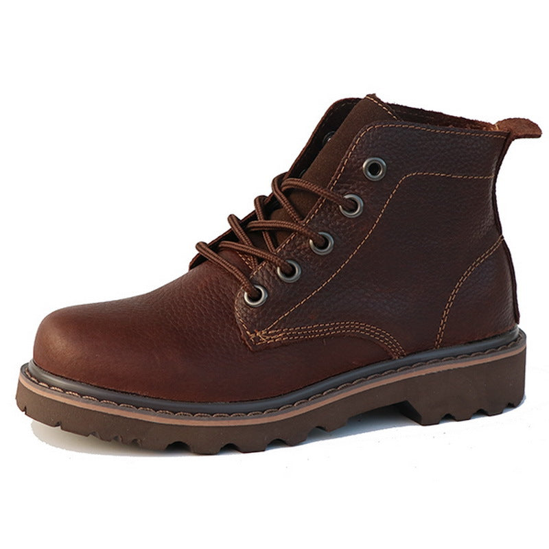 Women's & Men's Cowhide Martin Genuine Retro Breathable Ankle Worker Waterproof Riding Boots