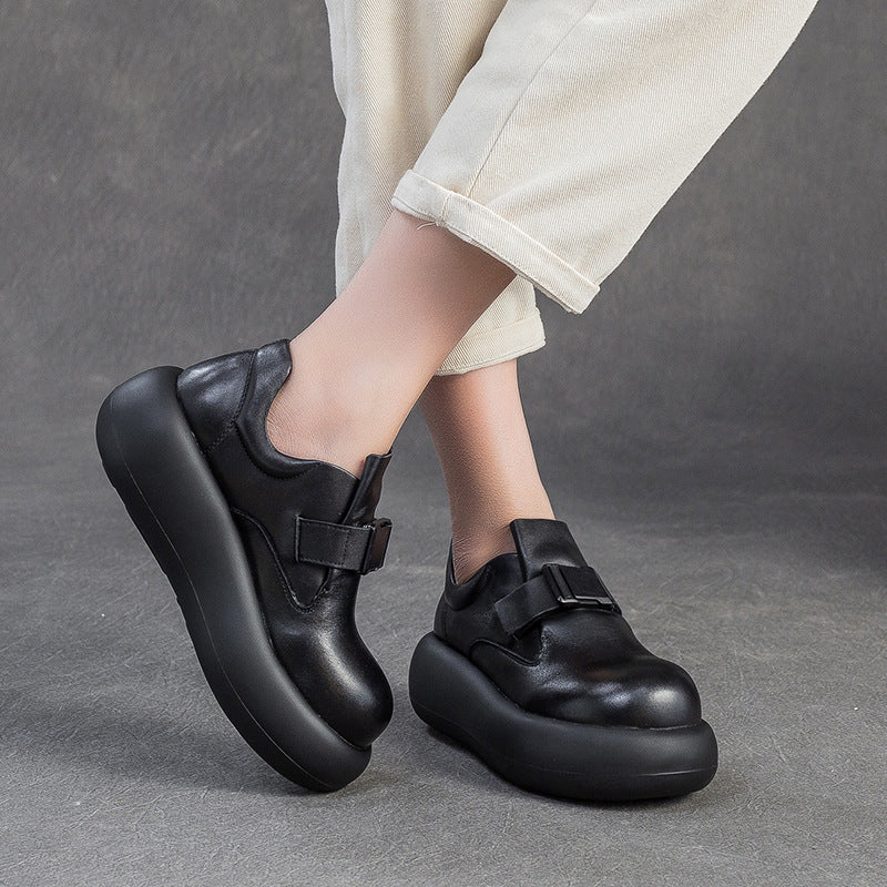 Women's Platform First Layer Cowhide Pumps Fashion Comfortable Women's Casual Shoes