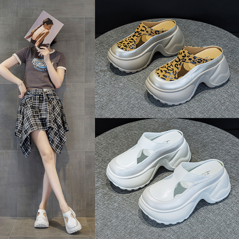 Women's Slip-on Summer Small Height Increasing Insole Outer Wear Closed Loafers