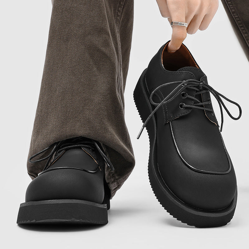 Men's Commuter Height Increased Lovers British Style Men's Business Leather Shoes