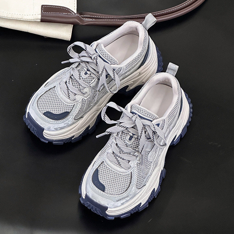 Women's Thick-soled Dad Autumn Genuine Breathable Small Height Sneakers