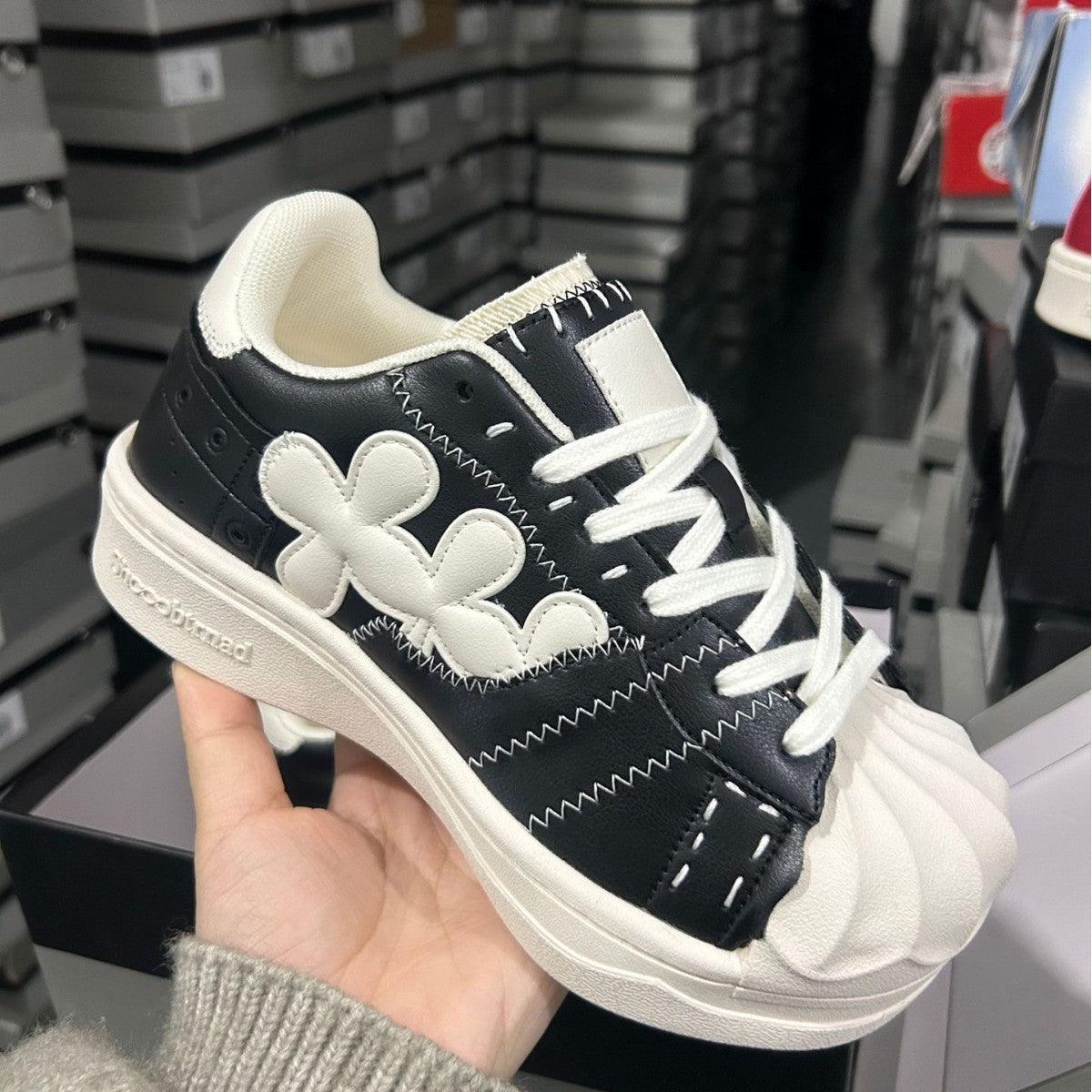 Women's & Men's Retro Shell Toe Red Board Thick-soled Increased Big Head Women's Casual Shoes