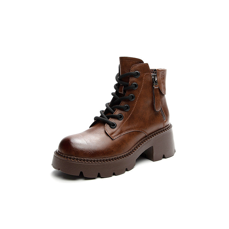 Women's Autumn Martin Thick-soled British Style Short Women's Leather Boots