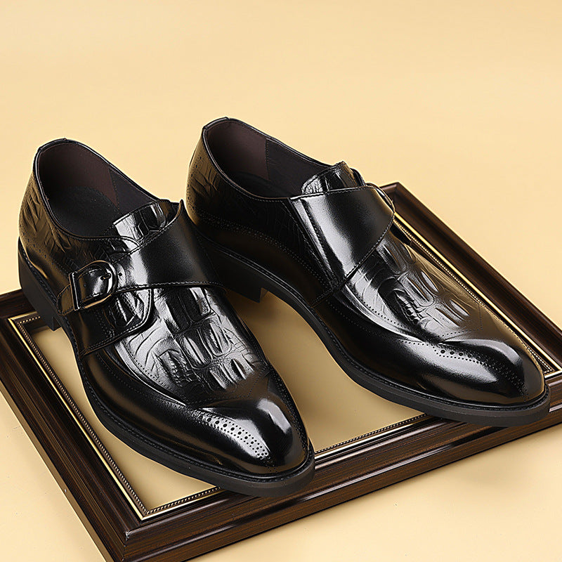 Men's Four Top Layer Cowhide Korean Business Men's Casual Leather Shoes
