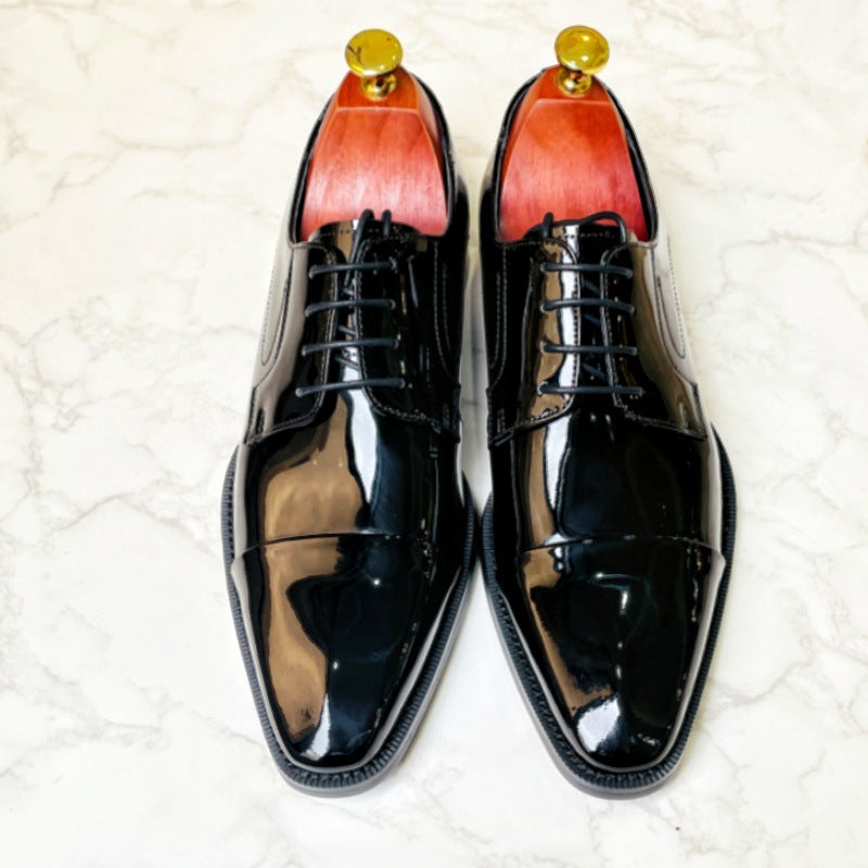 Men's Handmade Formal Wear Genuine Square Toe British Gentleman Wedding Leather Shoes