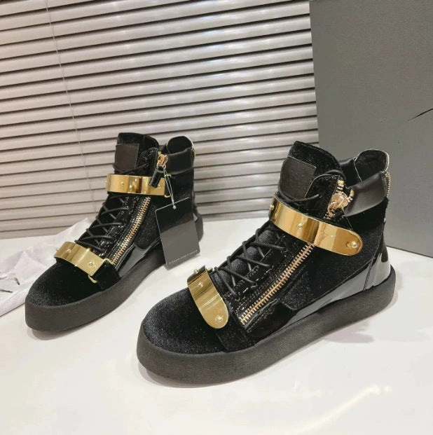 Women's Zipper Flat Round Head Genuine Comfort Women's Casual Shoes