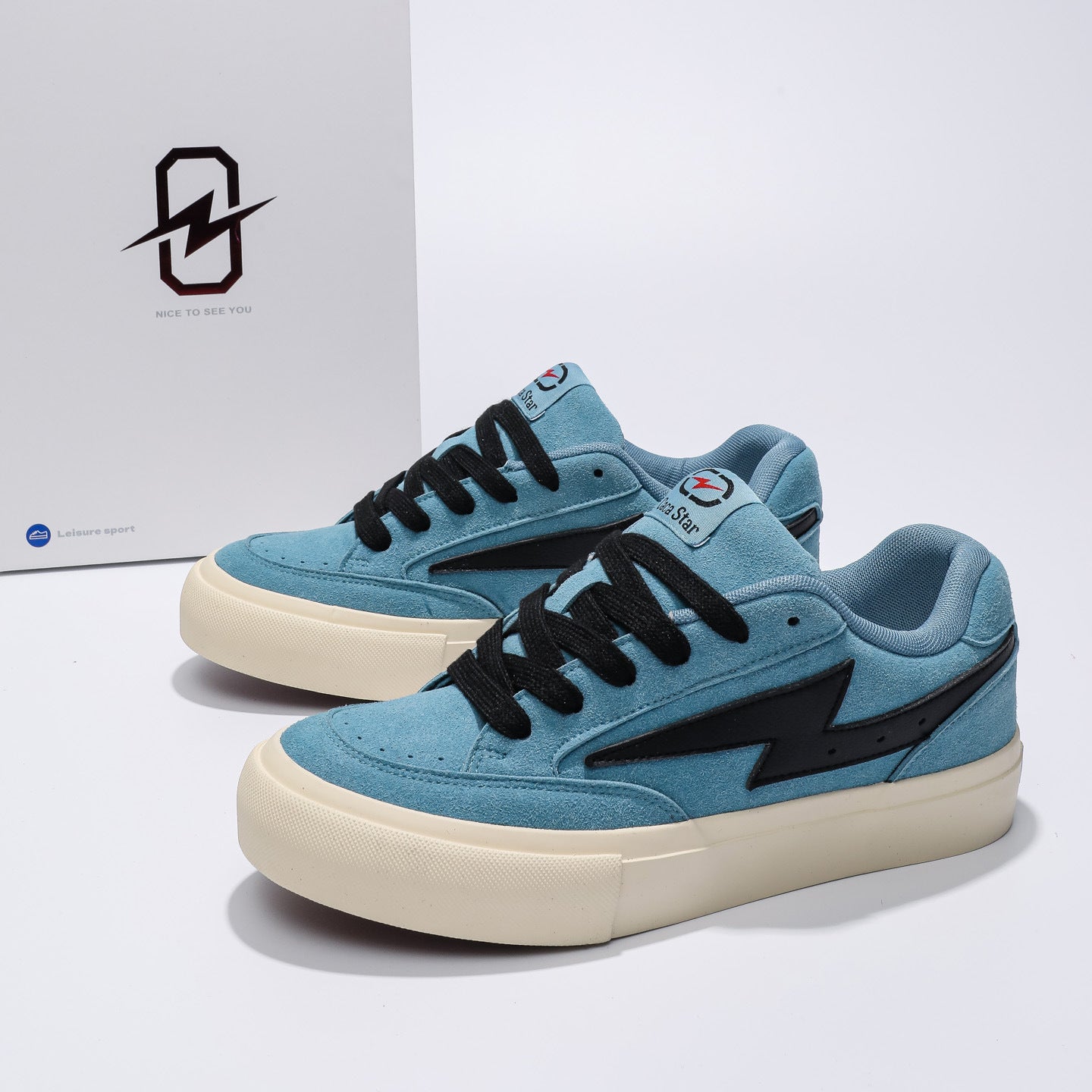 Men's Flash Ding Blue Yellow Series Bread Spring Versatile Men's Canvas Shoes