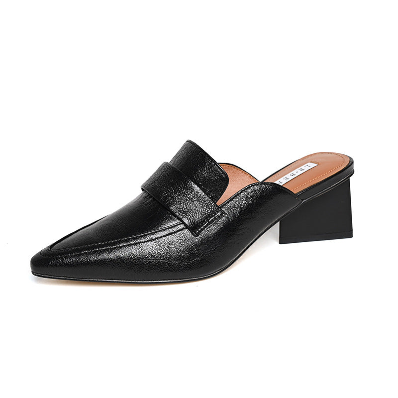 Women's Fashionable High Half Comfortable Genuine Closed Toe Fairy Sandals