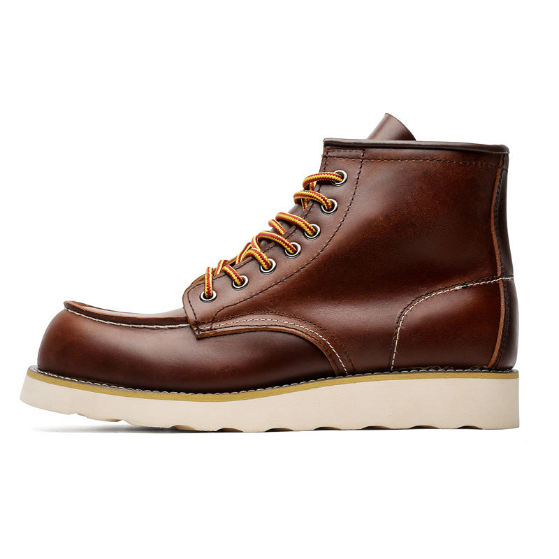 Men's Martin Retro Easy Matching Worker Striped Boots