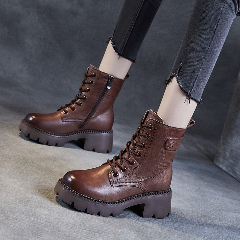 Women's British Style High Genuine Martin For Boots