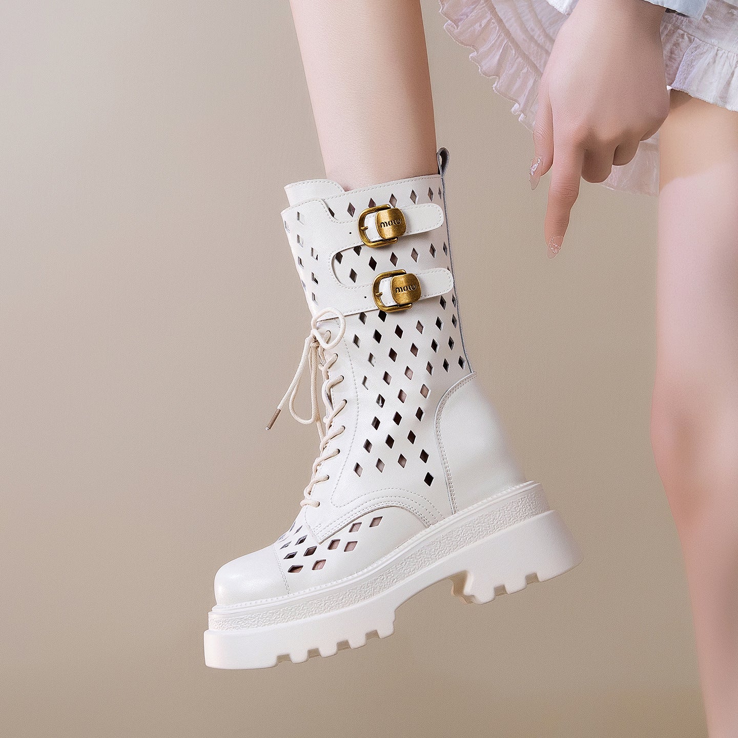 Women's Small Hight Increasing Martin Summer Thick Bottom Women's Leather Boots