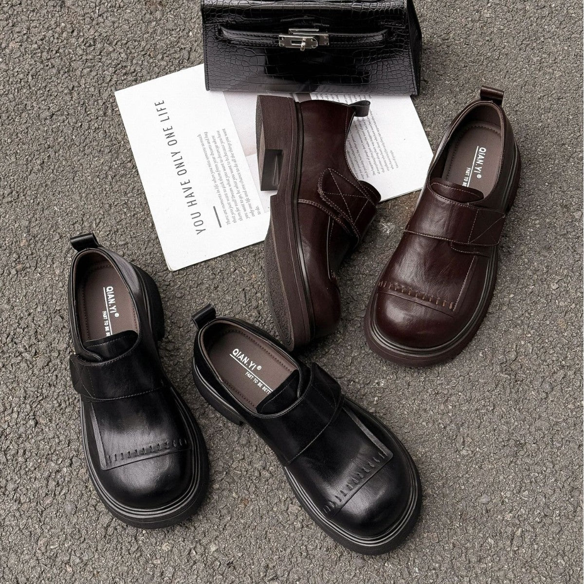 Spring Platform Velcro Slip-on Soft Flat Loafers