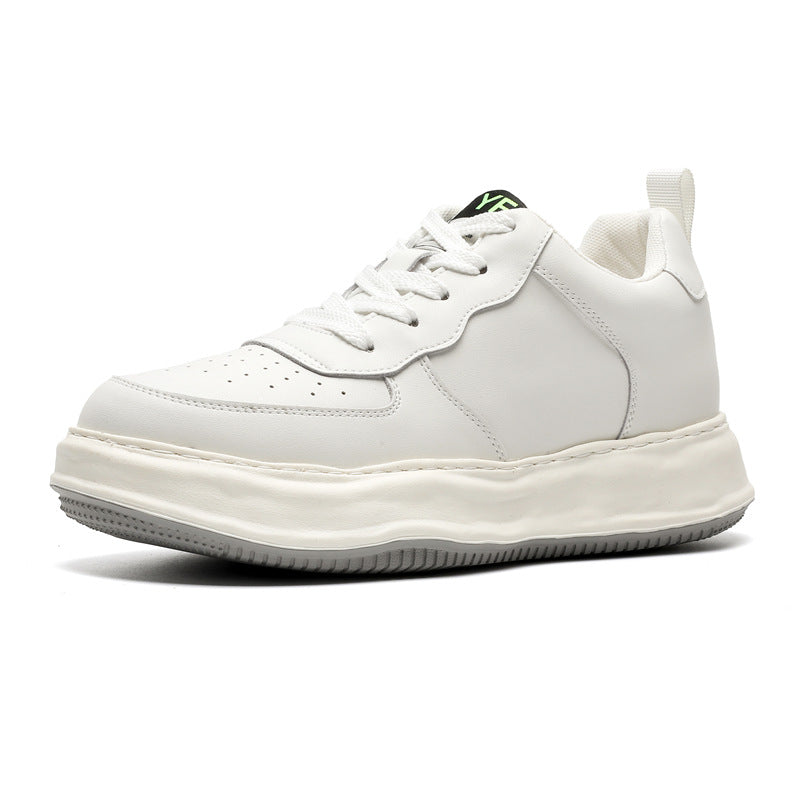 Women's & Men's White Couples For Sports Height Increasing Casual Shoes