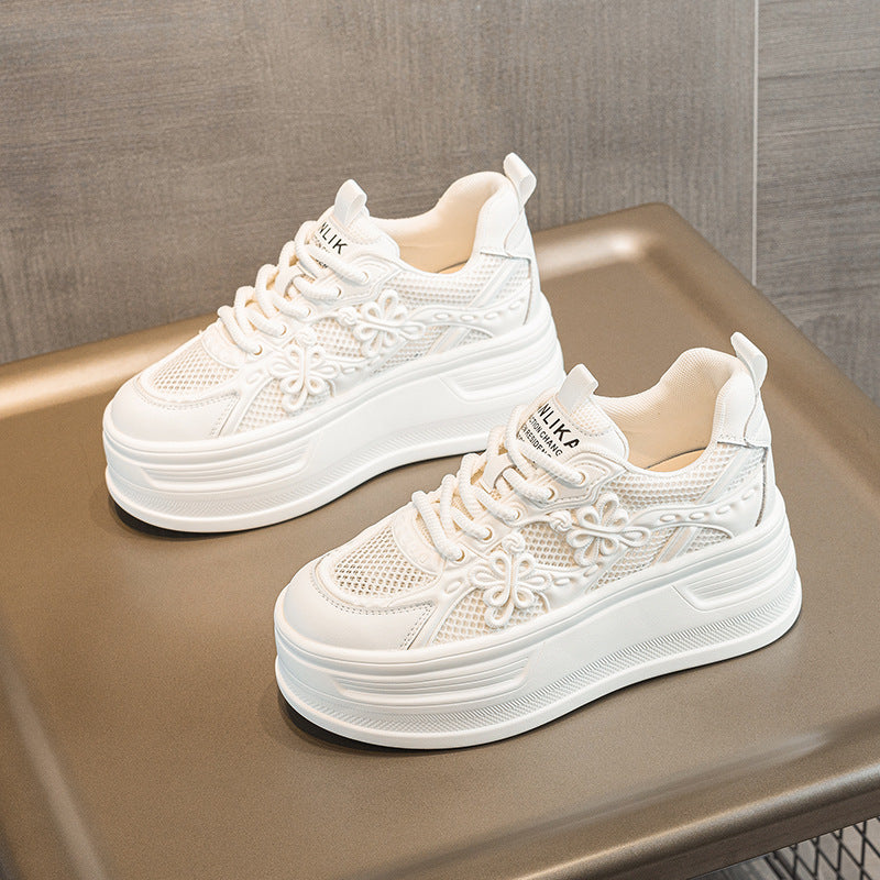 Women's White Small Size Height Increasing Insole Women's Casual Shoes