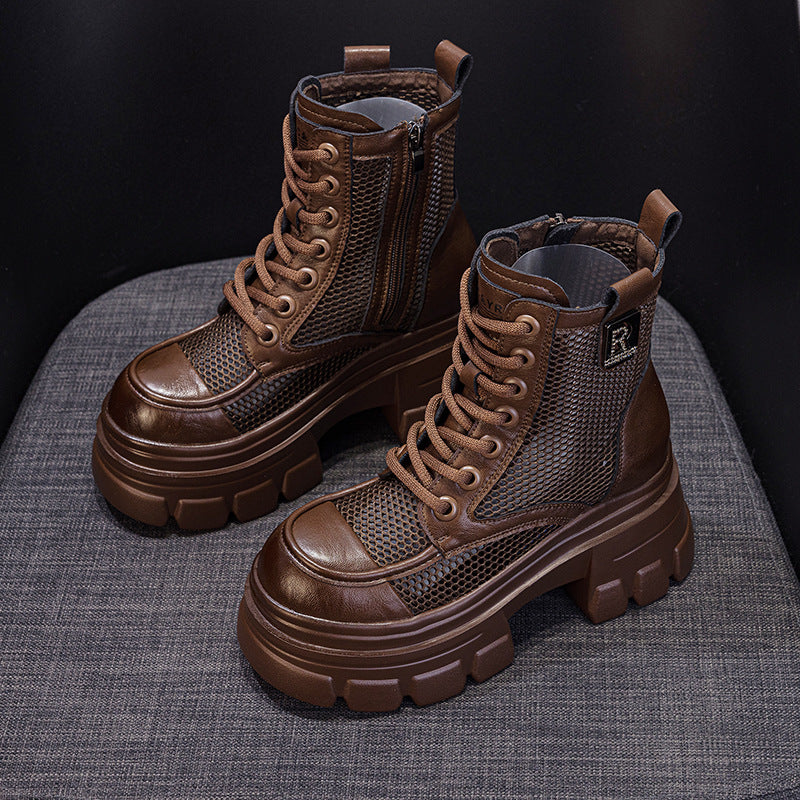 Women's Bottom Hollow Martin Summer Breathable Mesh Boots