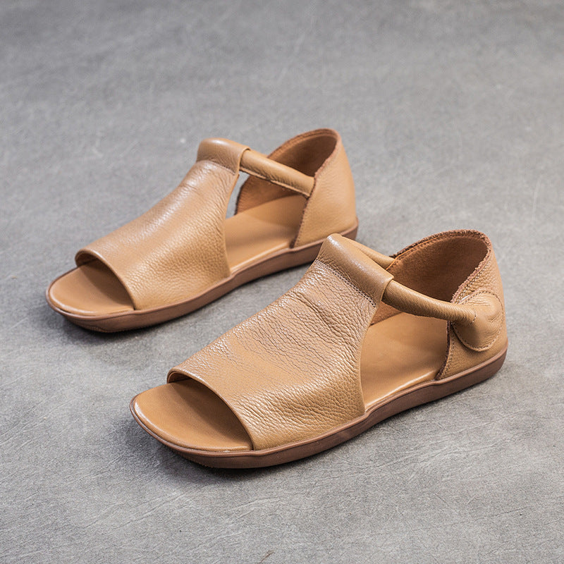 Women's Shu Summer Peep Toe Bottom Hollowed Soft Surface Top Layer Sandals