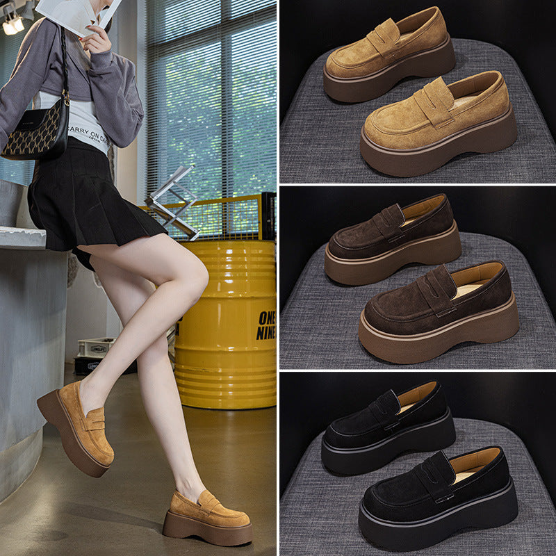 Platform Peas Heighten Soft Bottom Fashion Lazybones Loafers