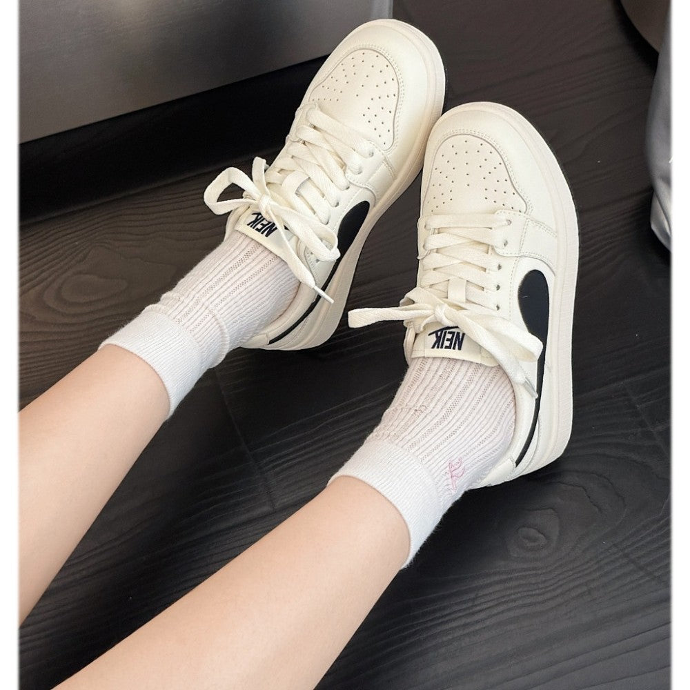 Women's White Soft Bottom Portable Macaron Fashion Sneakers