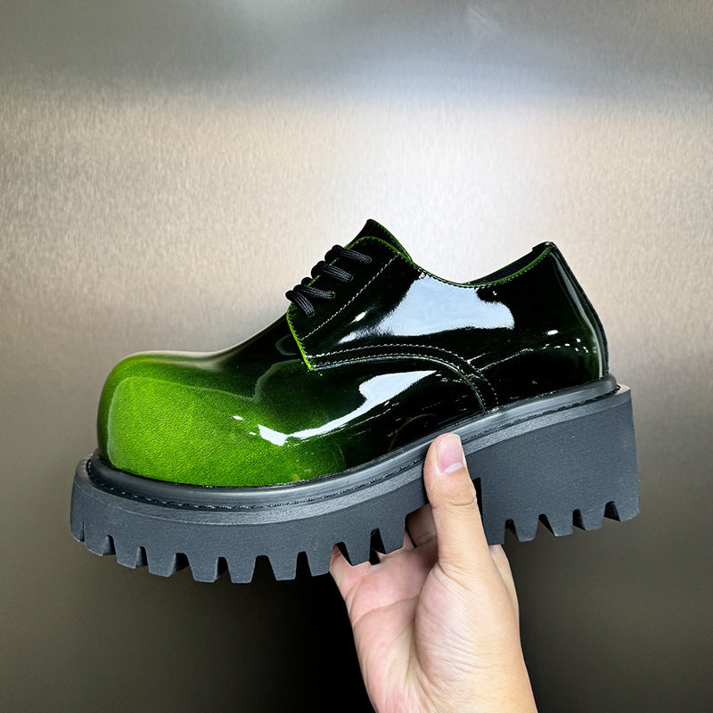 Men's Insole Derby Retro Rub Colored Gradient Men's Casual Leather Shoes