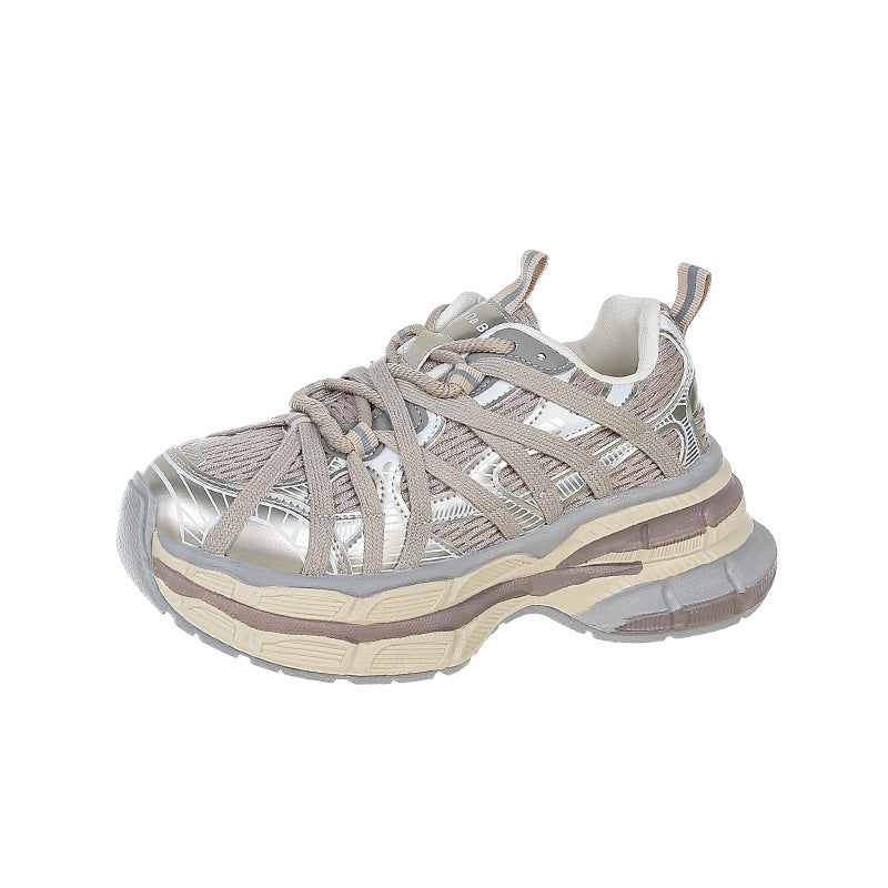 Retro Platform Breathable Mesh Surface Dad Early Autumn Lightweight Height Women's Sports Shoes