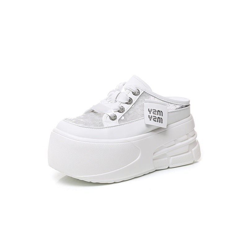 Women's Fashion Sequin Gauze Breathable Outer Wear Thick Bottom Sandals