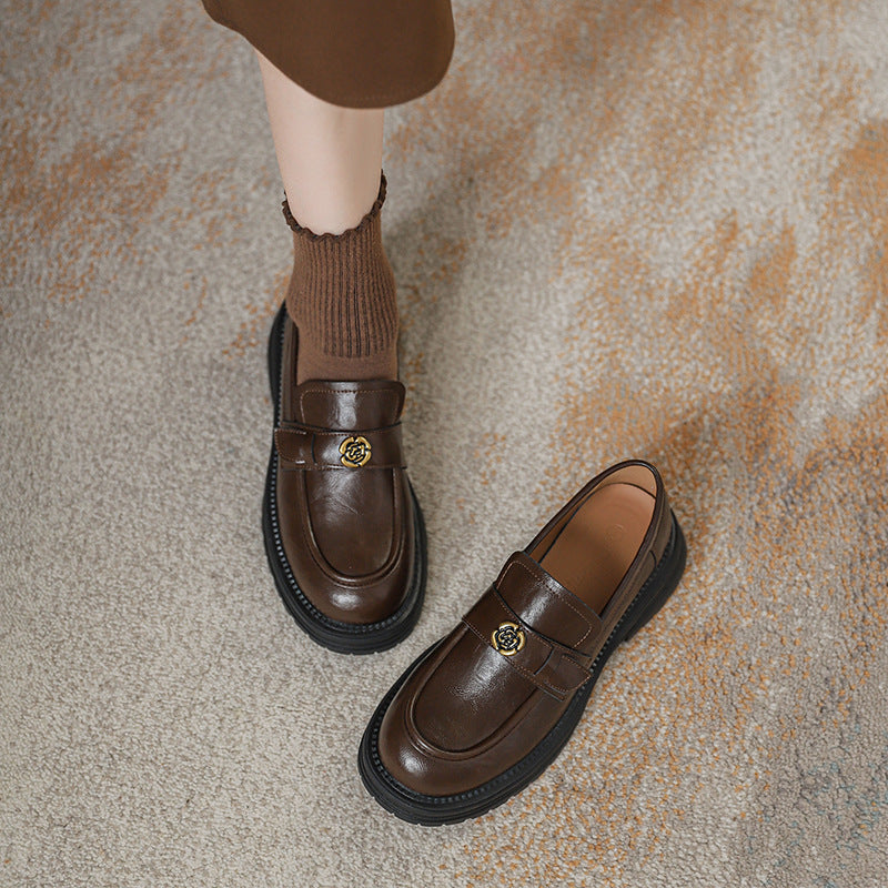 Women's Camellia Platform Slip-on Authentic Retro British Loafers