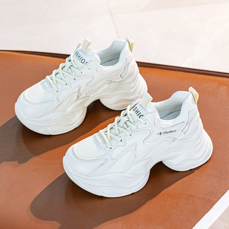 Women's Flat Daddy White Wedge Platform Mesh Women's Shoes
