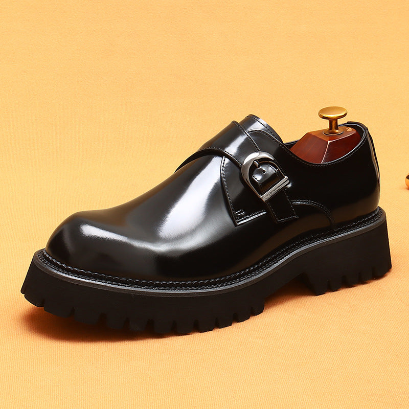 Men's Genuine Formal Business Platform Increased Patent Leather Shoes