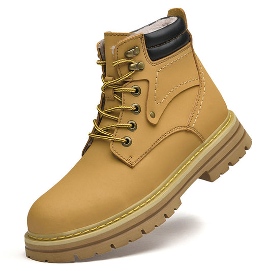 Men's Outdoor Cowhide Platform Worker Retro Sports Boots