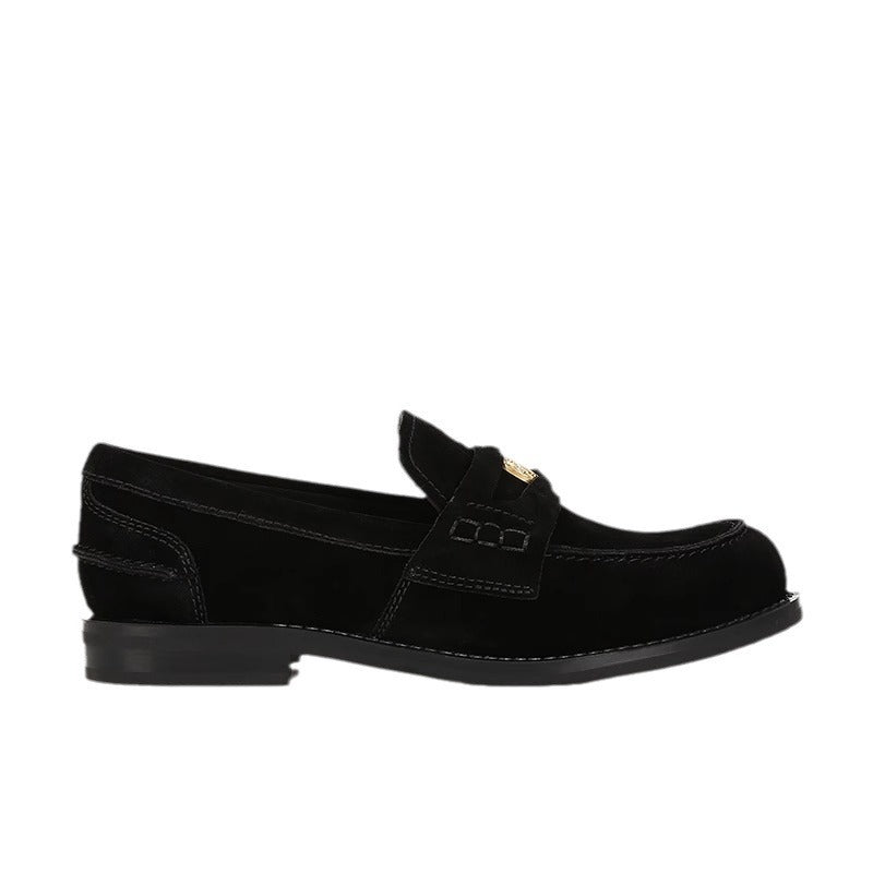 Women's All Genuine Autumn Small Gold Coin Loafers