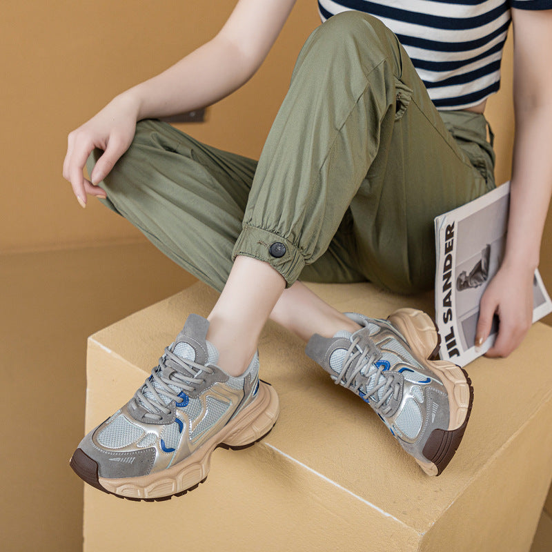 Women's Spring Breathable Authentic Clunky Thick Bottom Sneakers