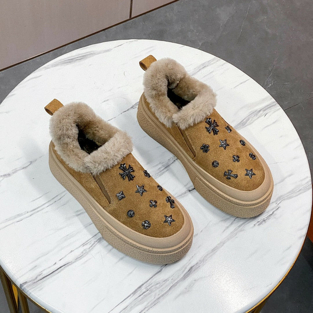 Women's Fleece-lined Warm Plush Winter Thick Cotton Snow Boots