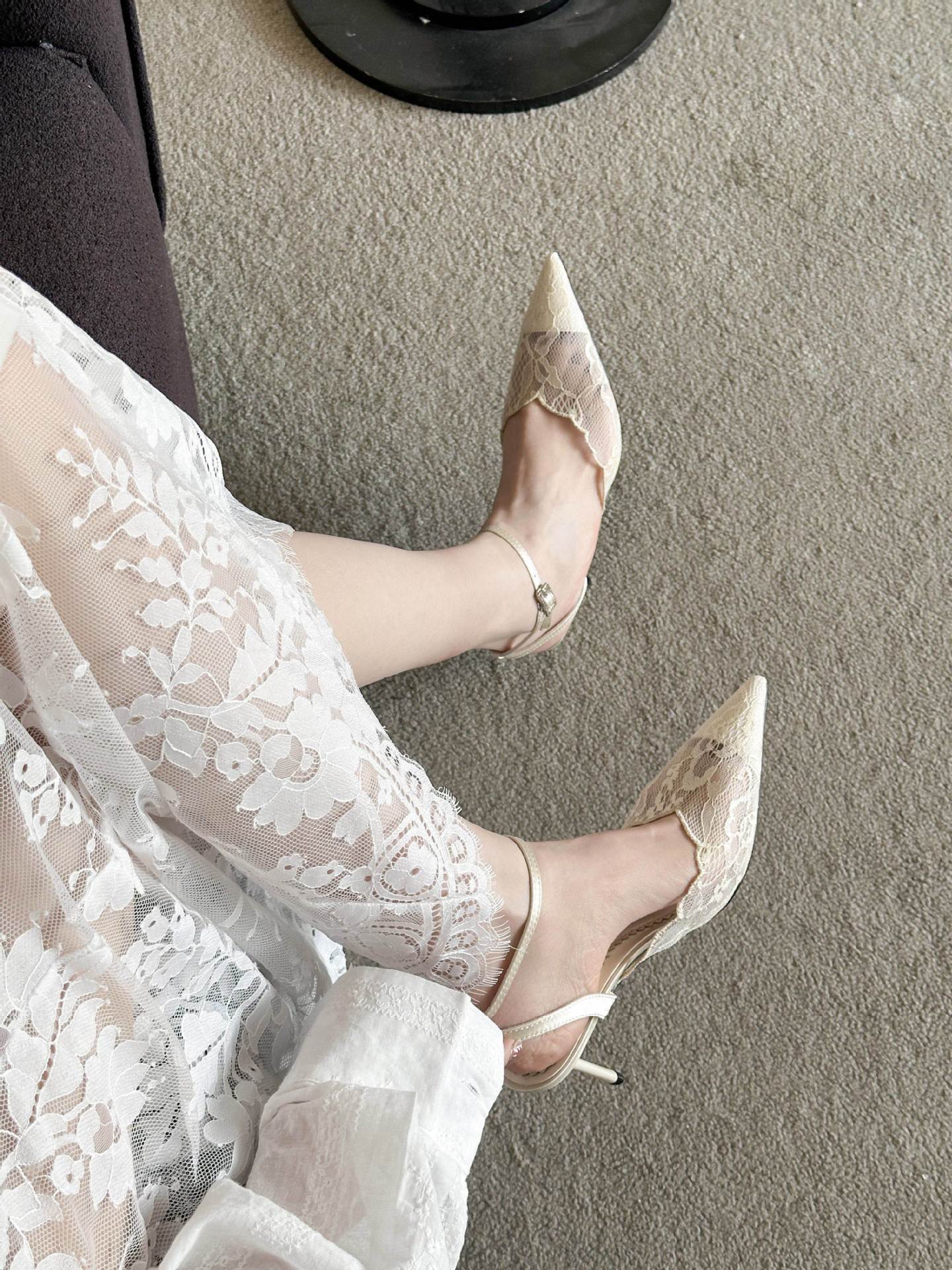 Spring Pointed Toe Stiletto Temperament Slimming French Sexy Heels