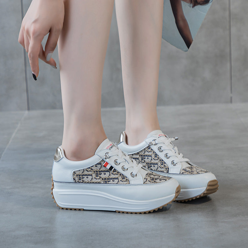 Women's Height Increasing Insole Thin Small Platform Thick Bottom Women's Casual Shoes