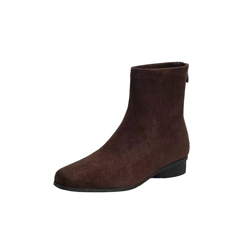 Women's Increasing Insole Korean Style Retro Ankle Elegant Suede Skinny Women's Leather Boots