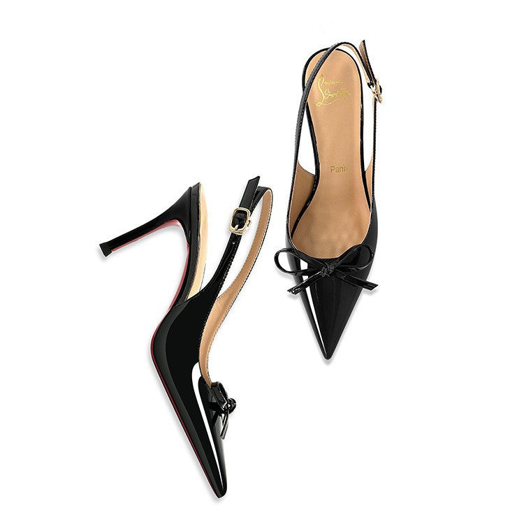 Bottom Slingback French Patent Toe Cap Sandals
