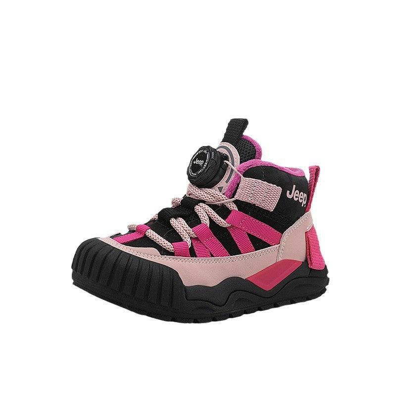 Children's Soft Bottom Knob Veet Two Cotton Children's Sports Shoes