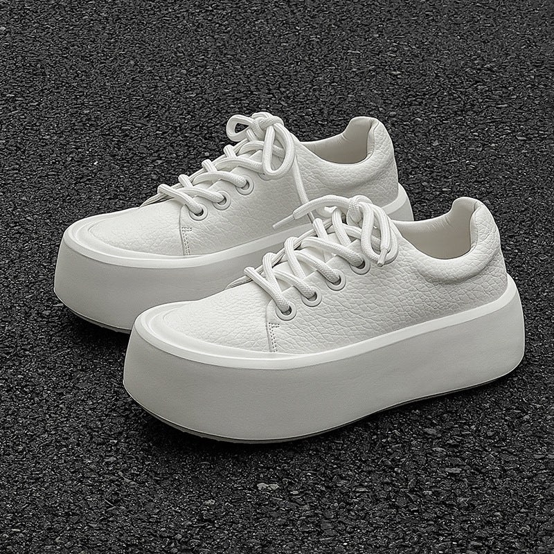 Trendy Design Platform Hight Increasing White Men's Board Shoes
