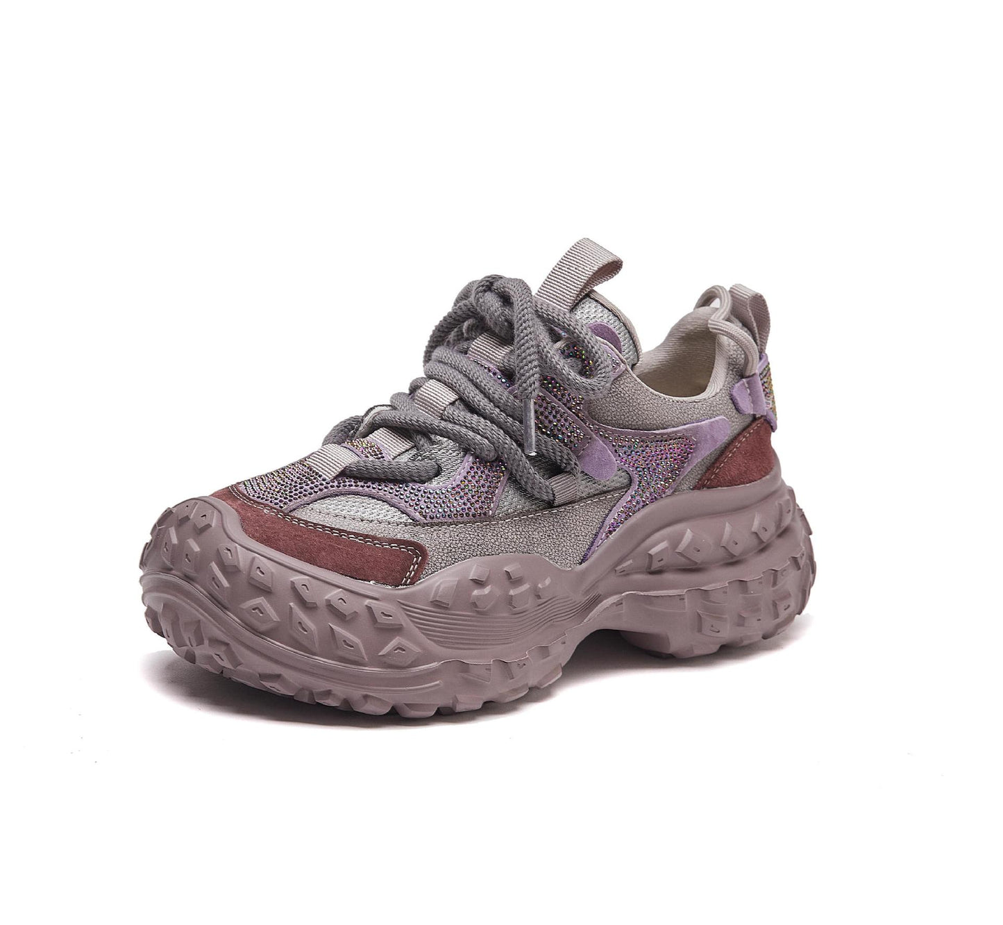 Women's Retro Diamonds Dad Autumn Lightweight Durian Thick Bottom Women's Sports Shoes