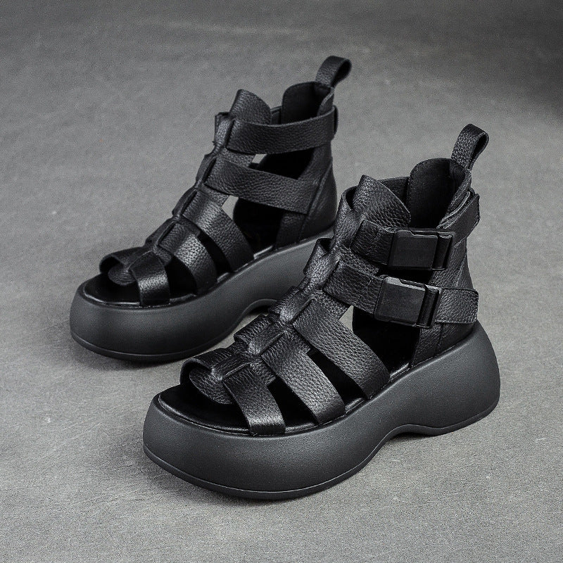 Glamorous Women's Breathable Retro Roman Style Platform Sandals