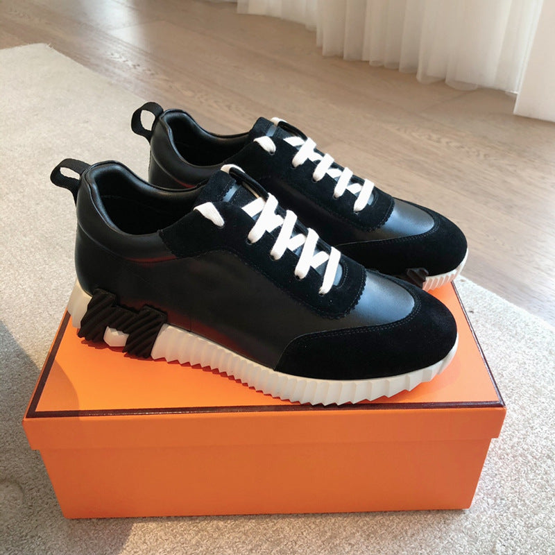 Women's & Men's White Thick-soled Couple Flat Breathable Running Women's Fashion Shoes