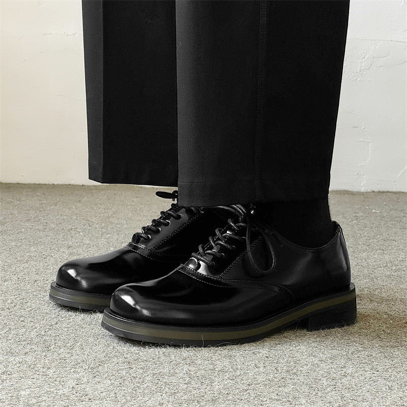 Women's & Men's Springtide Platform For Couple British Business Leather Shoes