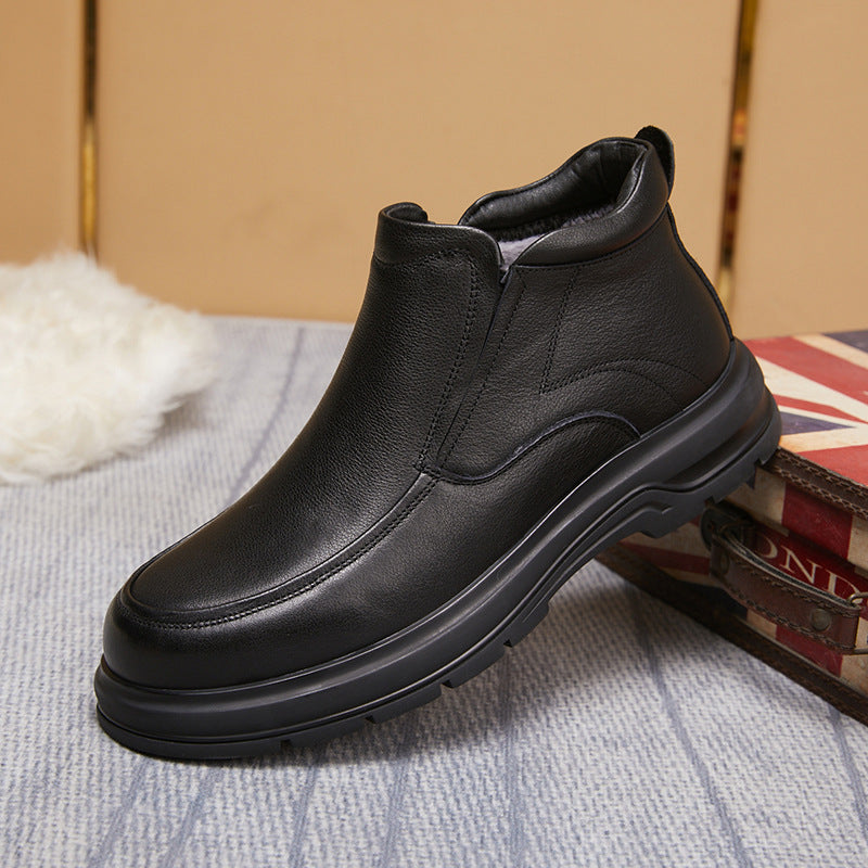 Men's Slip On Cotton Comfortable Warm Side Boots